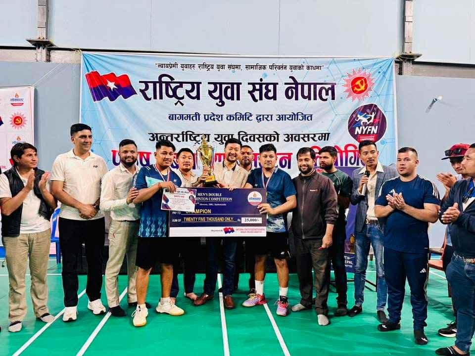 धादिङका राम-लक्ष्मणको जोडीले जित्यो बागमति प्रदेश खुल्ला व्याडमिन्टन