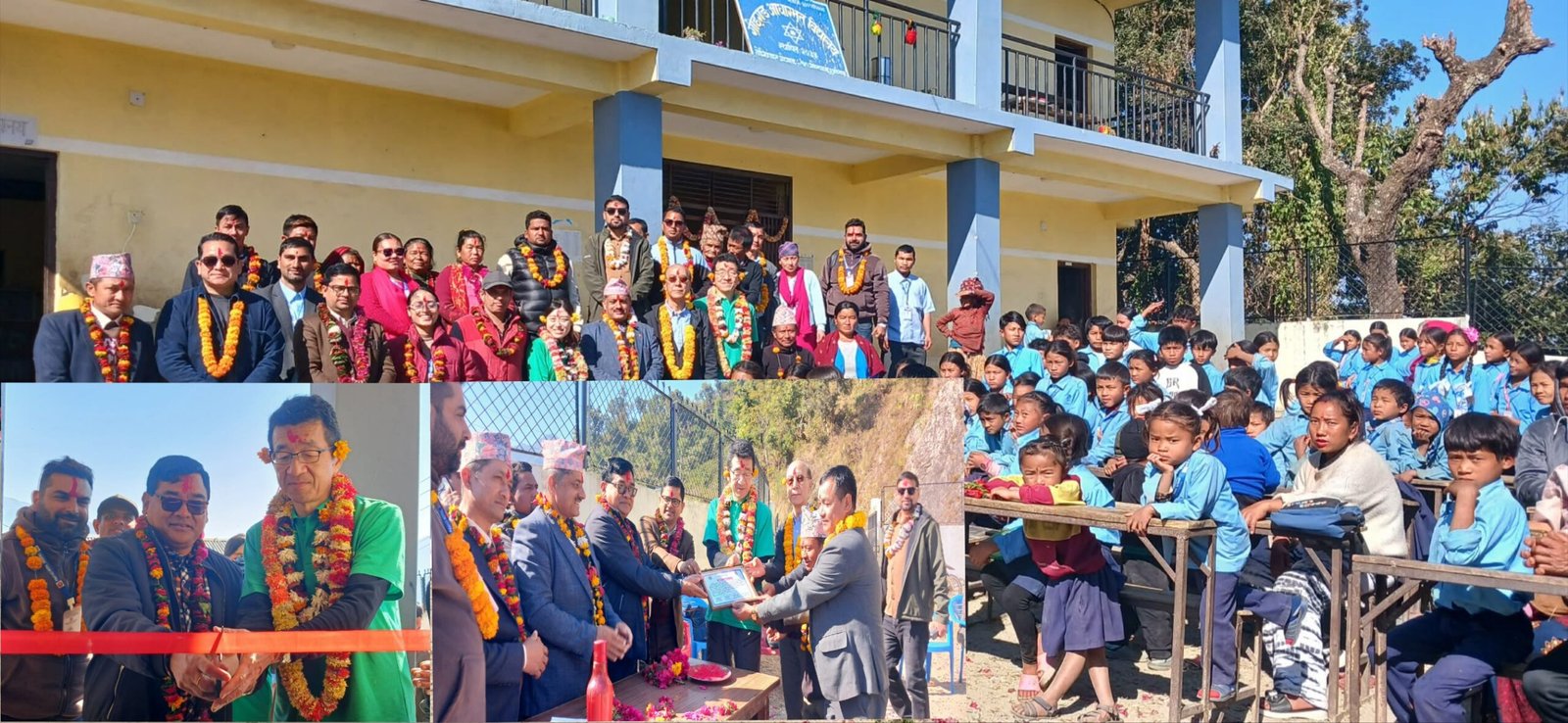 बेनिघाटराेराङमा पुस्तकालय र सामुदायिक सिकाइ केन्द्र विद्यालयलाई हस्तान्तरण