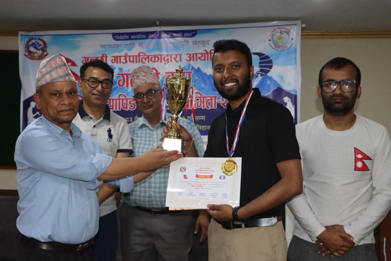 रुपेश जैसवाल गल्छी कप बुद्धिचाल प्रतियाेगितामा प्रथम