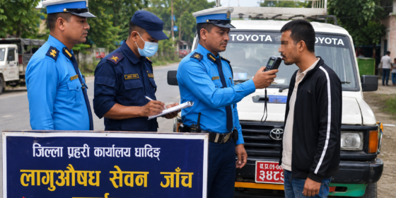लागुऔषध सेवन गरी सवारी चलाएको आरोपमा ७ चालक पक्राउ
