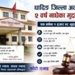 धादिङ जिल्ला अदालतमा २ वर्ष नाघेका मुद्दा सकिए : एक वर्षमा १ हजार ५८ मुद्दा फर्छ्याैट